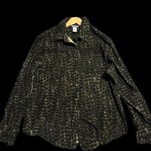 lined light blazer button jacket, pattern, black and green, Stonebridge Women's